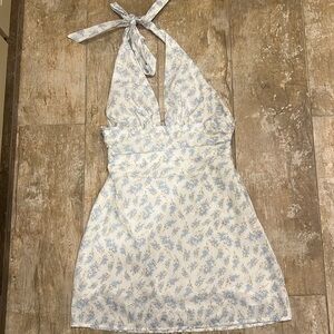 Princess Polly cotton floral halter dress size 6 "Love Shack Fancy-esq"
